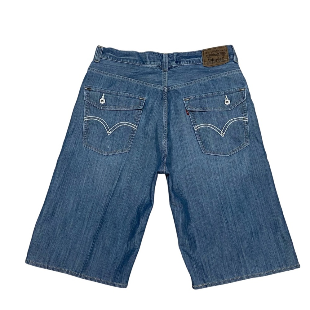 Vintage Levi’s 579 Baggy Shorts Flap Back Embroidered Pockets Jean Shorts Blue